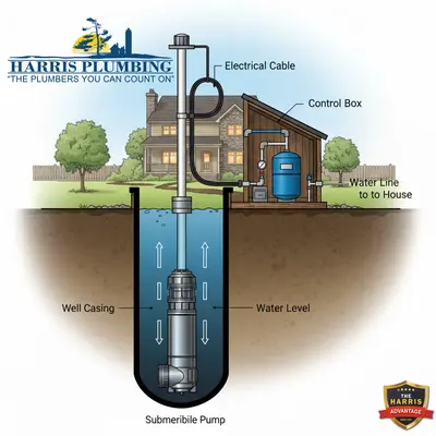 Plumber installing a new residential jet pump