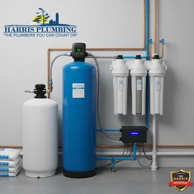 A professional residential water softener and filter system